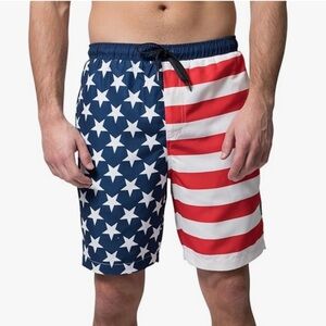 American Flag Board Shorts Swim Trunks NWT